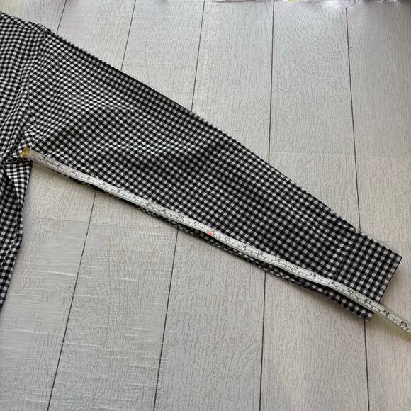 Croft & Barrow Size 17 Gingham Check Shirt Black & White Long Sleeve Button-Up - Picture 5 of 10